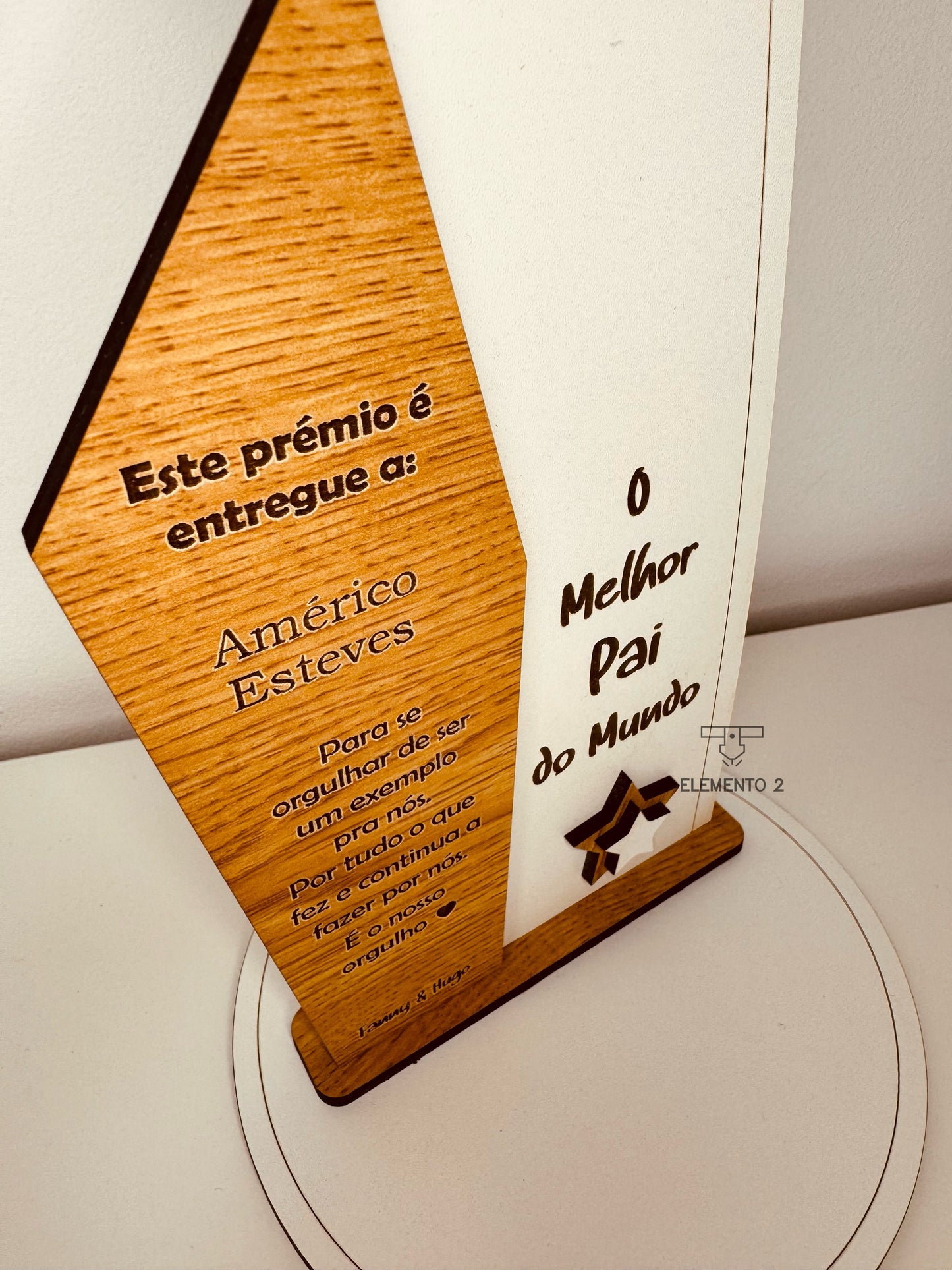 Troféu “Melhor Pai do Mundo” com estrela