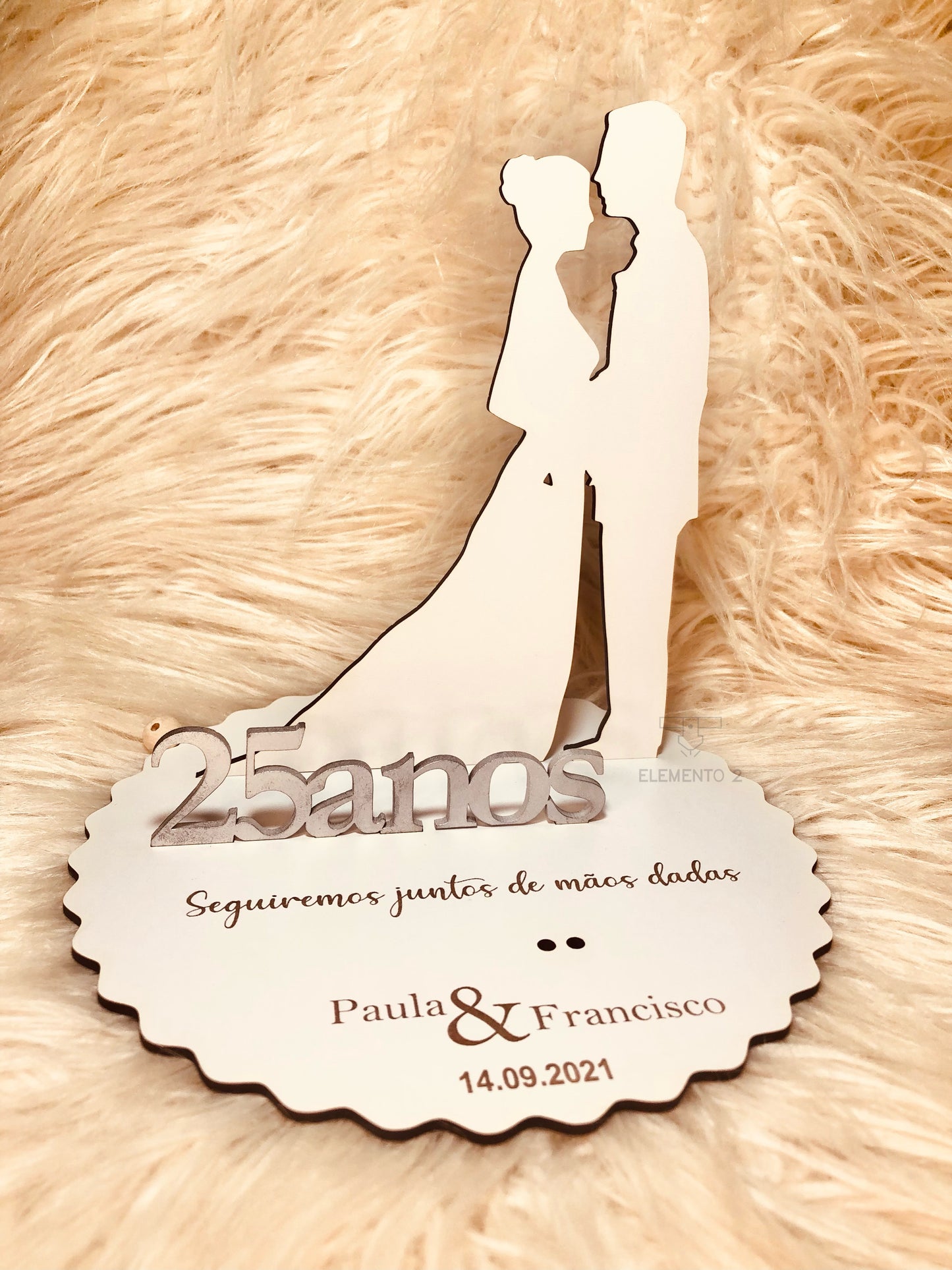 Topo de bolo “Bodas de Prata”