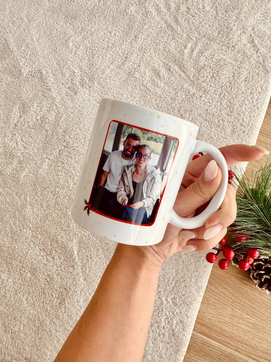 Caneca natalícia com foto