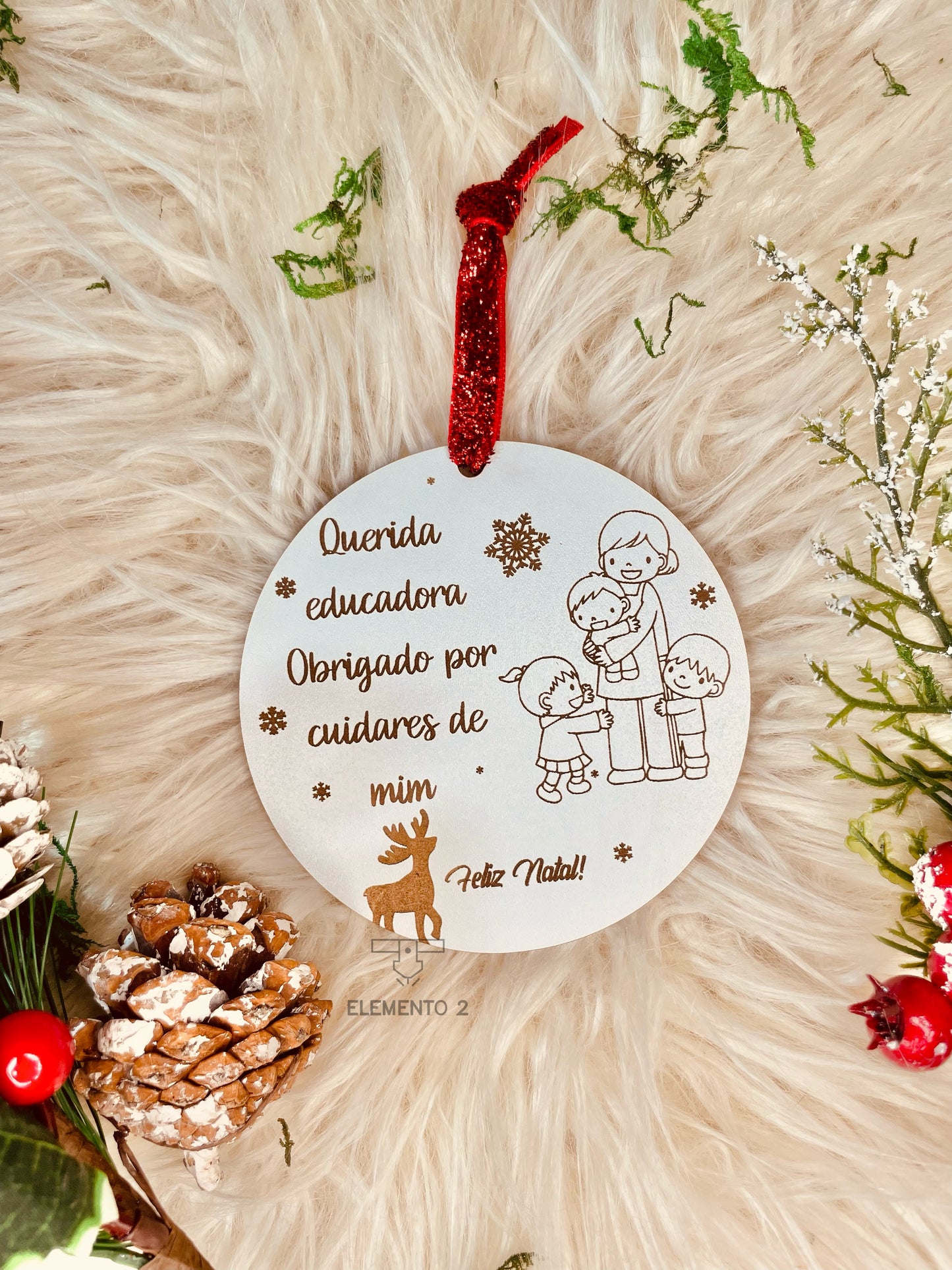 Bola de Natal "Obrigado por cuidares de mim"