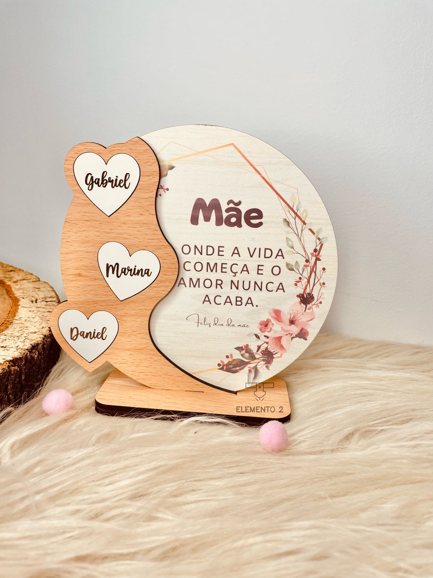 Decoração mãe "Onde a vida começa e o amor nunca acaba"