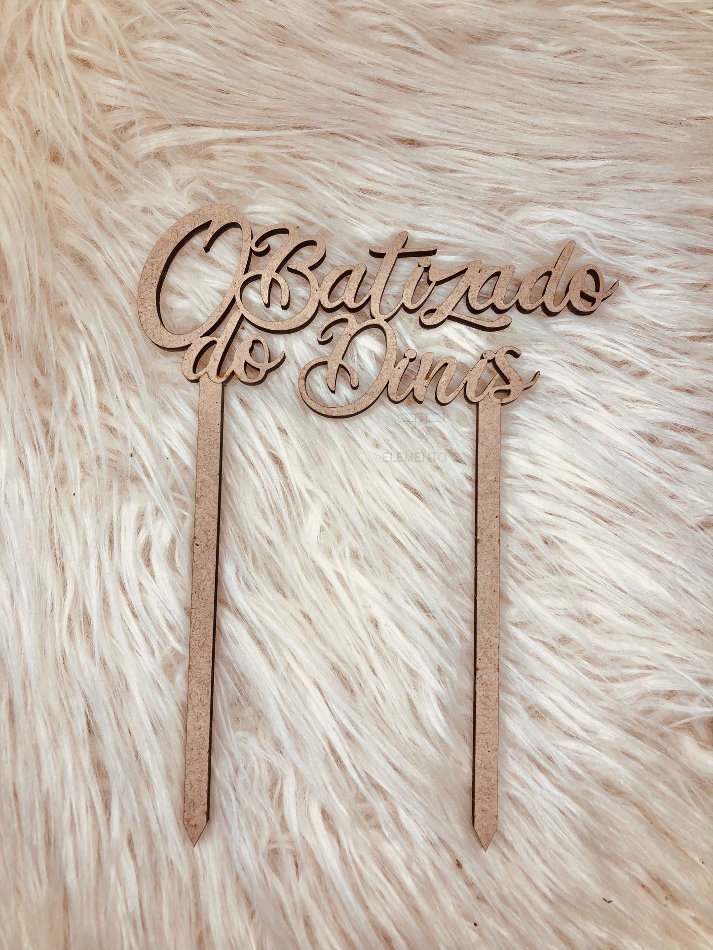 Topo de bolo Batizado com nome