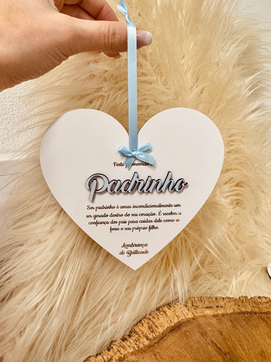 Coração “Foste promovida/o a Madrinha/Padrinho”