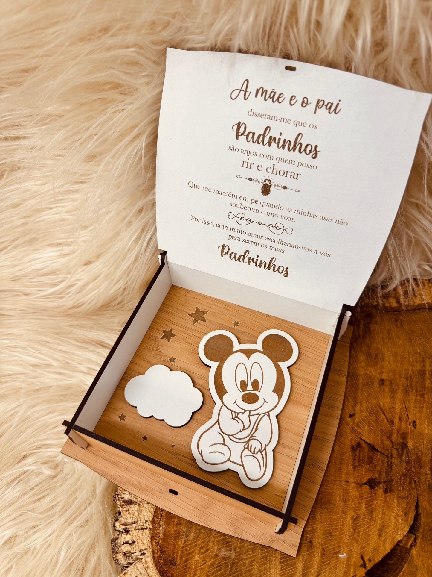 Caixa convite para Padrinhos "Mickey"