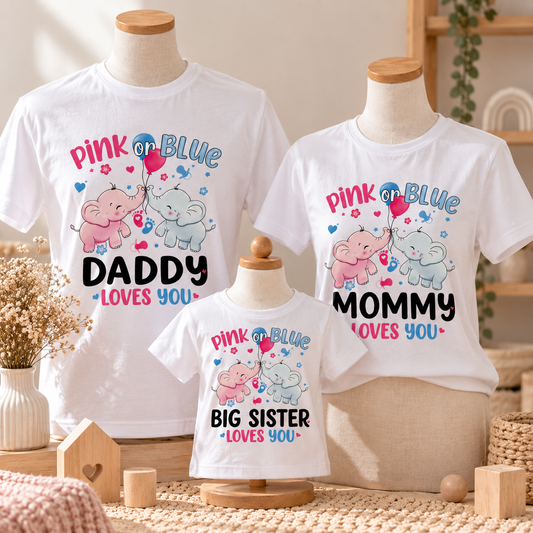 T-shirt personalizada "Chá Revelação"