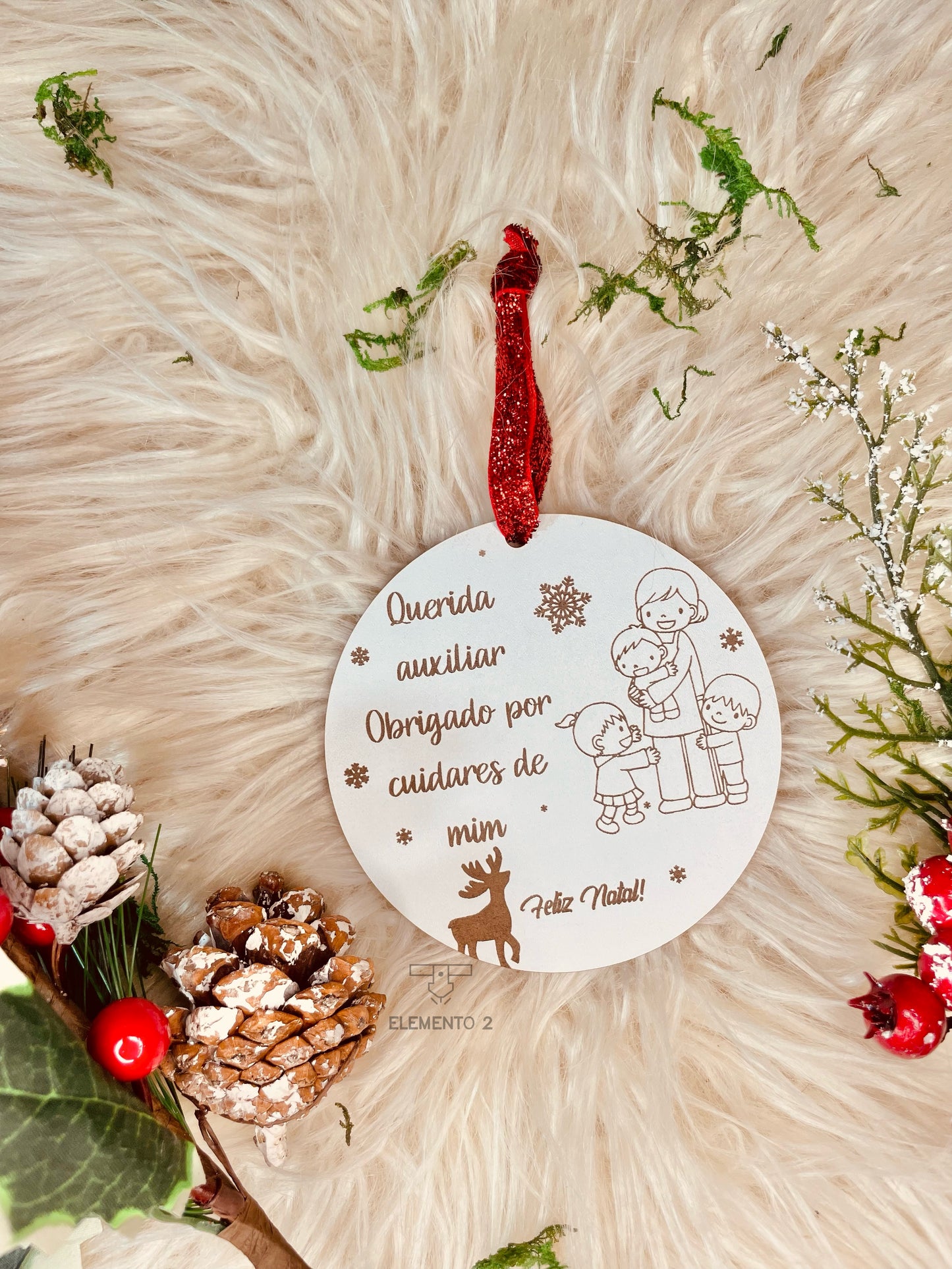 Bola de Natal "Obrigado por cuidares de mim"