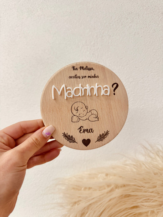 Placa convite Padrinhos