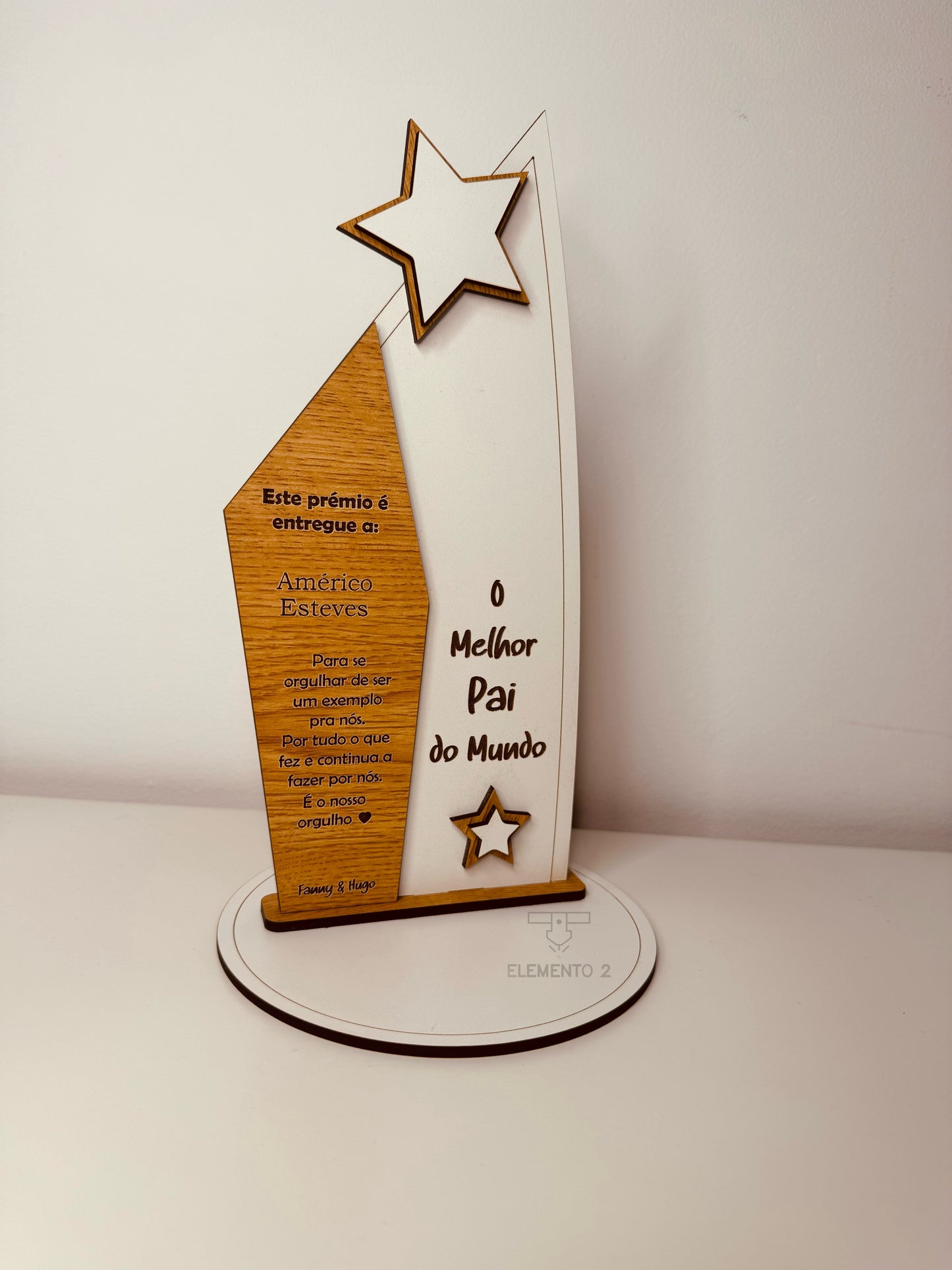 Troféu “Melhor Pai do Mundo” com estrela