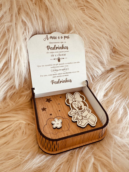 Caixa convite para Padrinhos "Minnie"