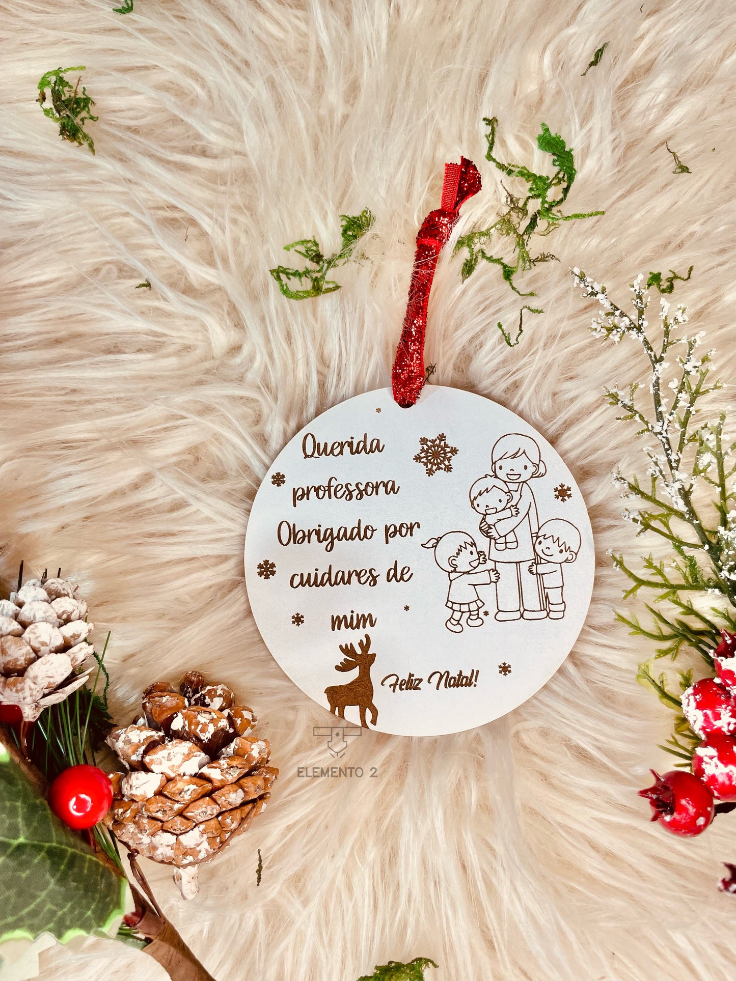 Bola de Natal "Obrigado por cuidares de mim"