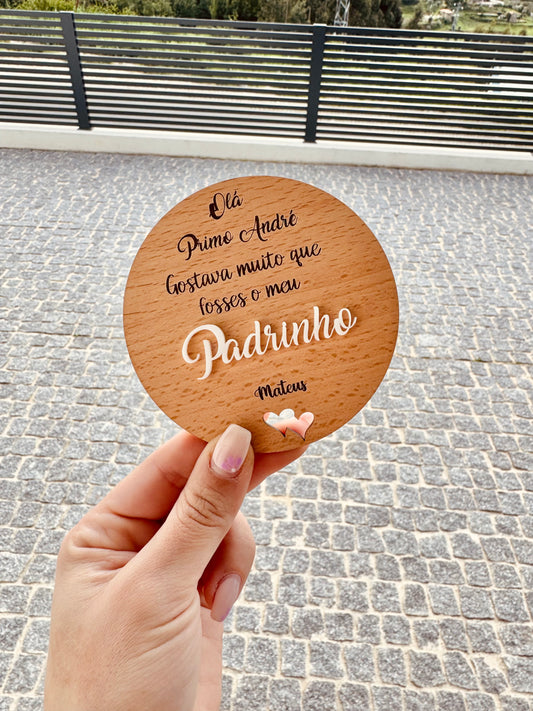 Placa convite Padrinhos