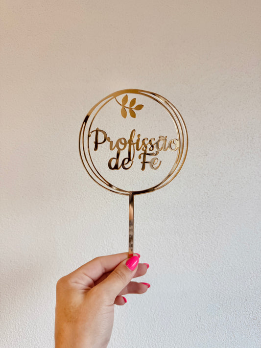 Topo de bolo "Profissão de Fé"