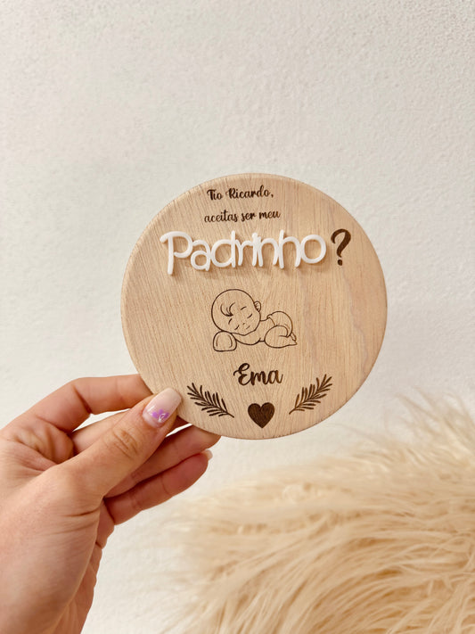 Placa convite Padrinhos