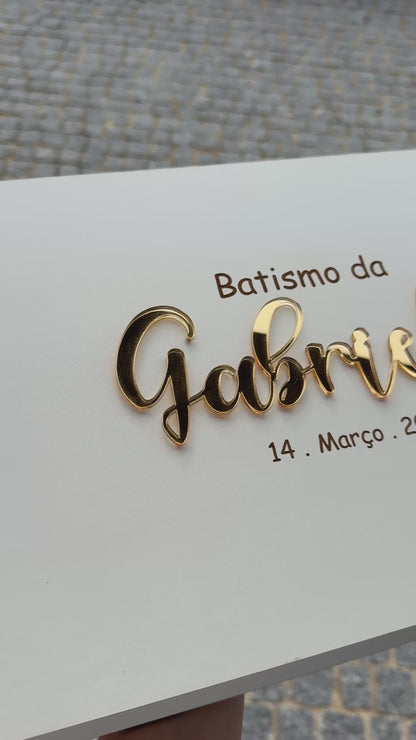 Caixa Batismo com nome espelhado